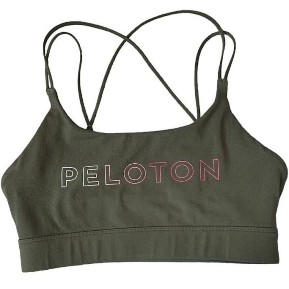 peloton army green cadence sports bra size M